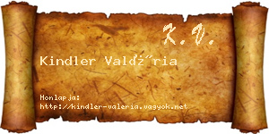 Kindler Valéria névjegykártya